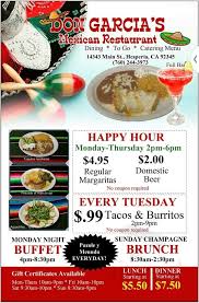 He is often considered one of mexico's top chefs. Don Garcia S Mexican Restaurant Menu In Hesperia California