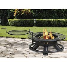 King ranch fire pit with grilling grate srfp96 fire pit ideas. Backyard Creations 47 Roadhouse Steel Fire Pit At Menards