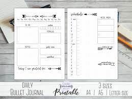 Bullet Journal Daily Printable Daily Planner Bullet Journal Etsy Daily Bullet Journal Planner Pages Dot Grid Journal