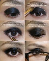 How To Apply Black Eyeshadow Black Makeup Tutorial Glasses Makeup Makeup