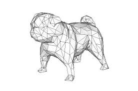 Animal Paper Model Pug Dog Free Template Download Paper Dogs Paper Animals Paper Models