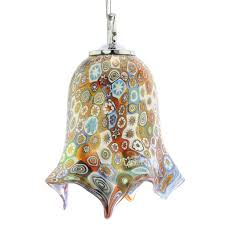 Murano Glass Lighting Murano Glass Fazzoletto Pendant Light Millefiori