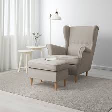 Strandmon Ottoman Skiftebo Light Beige Ikea In 2020 Furniture Ikea Strandmon Accent Chair Bedroom