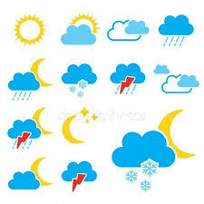 Die nachtversion eines symbols wird dann angezeigt, wenn die beoachtung des aktuellen wetters. Vektor Menge Der Farbe Wetter Symbole Stockillustration Wetter Symbole Illustration Symbole