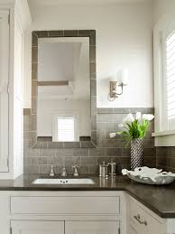 Bm super white / bm chelsea gray while the backsplash doesn't need to be completely black or intensely dark, a darker backsplash, when paired with darker countertops will lower the contrast level in your kitchen, leaving the cabinets as the only 'light' feature. Grey Bathroom Cabinets Design Ideas
