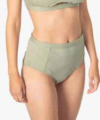 Bas de maillot de bain taille haute. Bas De Maillot De Bain Femme Effet Raye Taille Haute Gemo