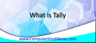She keeps a tally of. à¤Ÿ à¤² à¤• à¤¯ à¤¹ What Is Tally Computer Hindi Notes