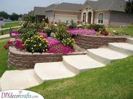 The backyard is a special part of your home. Sloped Gardens Front Yard Landscaping Ideas On A Budget Sloped Backyard Landscaping Large Backyard Landscaping Landscaping With Rocks