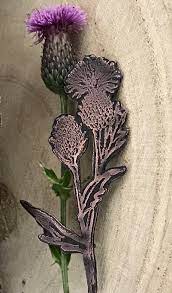 Thistle Brooch Scottish Thistle Pin Wild Flower Brooch Etsy Scotland National Flower Flower Brooch Scottish Gifts