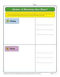 Winter adjectives worksheet activity | shades of meaning. Shades Of Meaning Worksheet How Many