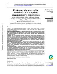 Deloitte strikes $80m malaysian settlement over 1mdb. Pdf Customer Data Security And Theft A Malaysian Organization S Experience Ahmad Saiful Azlin Puteh Salin Phd Fcca Uk Ca M Academia Edu