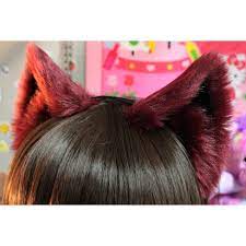 Burgundy Cat Ears Realistic Cat Pattern No Front Fluffs Cat Ears Diy Cat Ears Neko Ears