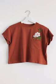Custom Tshirt Embroidery Designs Gift For Her Terracotta Flower T Shirt Botanical Shirt Nature Botanical Shirt Embroidered Shirt Diy Aesthetic Clothes