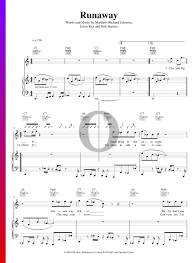 ▷ Runaway Sheet Music (Piano, Voice, Guitar) - PDF Download & Streaming -  OKTAV