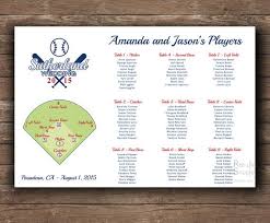 Baseball Wedding Seating Chart Printable Sport Wedding Tableu De Marriage Personalised Printable File Seating Chart Wedding Baseball Wedding Theme Baseball Wedding