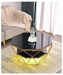 Geometric coffee tables are capable of giving rooms a more modern look. Beautiful Led Tempered Glass Hexagon Coffee Table Furniture Tables Chairs On Carousell