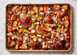 Sheet Pan Gochujang Chicken And Roasted Vegetables Recipe Nyt Cooking