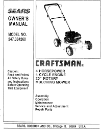 Like all tools and equipment, craftsman products sometimes wear down and need repair or maintenance. Craftsman 247384260 User Manual Lawn Mower Manuals And Guides L1003496