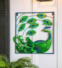 Peacock Metal And Glass Framed Wall Art Wind And Weather