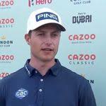 Calum Hill reacts to securing his maiden European Tour title with a  one-shot victory at the Cazoo Classic
