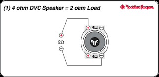 2 ohm, 4 ohm and 1 ohm impedance's will make the same amplifier put out different amounts of if we had two subwoofers, we would need each subwoofer to be a single voice coil 4 ohm wired in. Wiring 1 Dual 4 Ohm Vc Sub To 2 Channel Amp Ecoustics Com