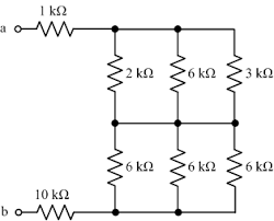 Equivalent Resistance Problem B Reduce The Circuit To A Single Resistor At Terminals A And B Physics Notes Electronics Basics Circuit