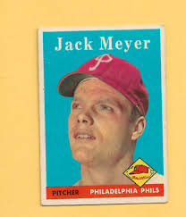 1958 Topps Jack Meyer #186 Philadelphia Phillies VERY GOOD FREE SHIPPING