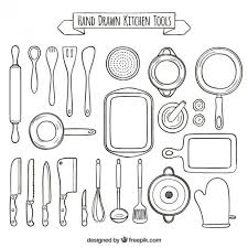 Farmers cannot afford to buy expensive equipment and use only in his farm. Hand Drawn Collection Of Kitchen Tools How To Draw Hands Kitchen Tools Kitchen Tools Drawing