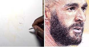 Decouvrez Le Portrait De Karim Benzema Realise A Partir De Zero Video Tribuna Com