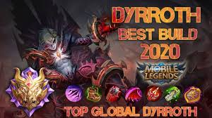 Dyrroth Best Build 2020 Top Global Dyrroth 2020 Dyrroth Best Gameplay In 2020 Best Build Mobile Legends Book Cover