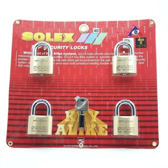 กุญแจคล้อง KEY ALIKE 4:1 MACH II 40 mm. SOLEX