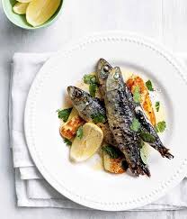 February Sardines Grilled With Chilli Haloumi And Mint Recipe Haloumi Recipes Sardine Recipes Sardines