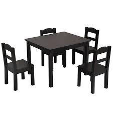 Kids' table & chair sets : Table And 4 Chair Set For Kids Multipurpose Toddler Table And Chair Set Wooden Child Art Table Study Picnic Dining Table Playroom Furniture For 3 Years Old Boy Girl Espresso W5546 Walmart Com Walmart Com