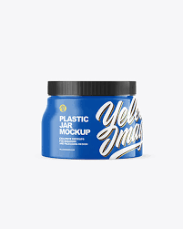 Download Plastic Jar W Matte Shrink Sleeve Mockup In Jar Mockups On Yellow Images Object Mockups PSD Mockup Templates