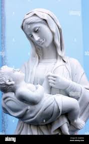 Statue virgin mary child catholic hi ...