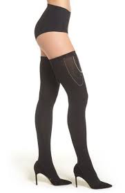 Wolford Embellished Stay Put Stockings In Black Modesens Stockings Wolford Wolford Stockings