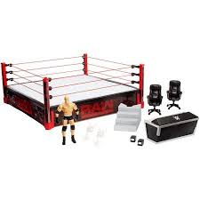 Mattel Wwe Authentic Scale Wrestlemania Raw Main Event Ring Kids Toy Playset Walmart Com Wwe Elite Wwe Toys Wwe Action Figures