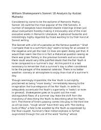 Doc William Shakespeare S Sonnet 18 Analysis Kudzai Mahwite Academia Edu