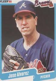 1990 Fleer Baseball Card Jose Alvarez Atlanta Braves #574