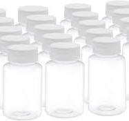 uxcell 3.4 oz/100ml PET Plastic Lab Chemical Reagent Bottle Wide Mouth Liquid/Solid Storage Container Clear Bottles w Tamper Evident Caps 20pcs