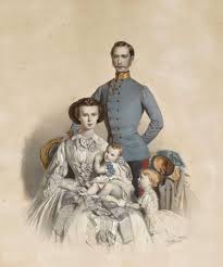 Buy digital version: Emperor Franz Joseph I and Empress Elizabeth of Austria  with her children by Edward Kaiser, Austria | Arthive