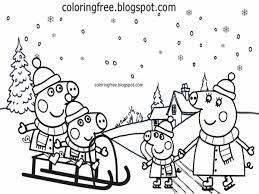 Peppa pig coloring pages christmas. Christmas Easy Peppa Pig Coloring Pages Novocom Top