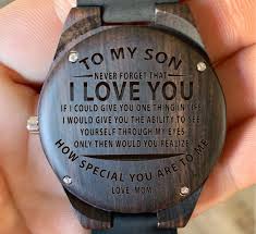 To My Son From Mom To See You Through My Eyes Engraved Etsy Wooden Watch Engraved Watch Engraving Wooden Watch