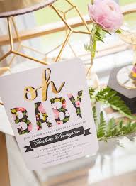 Geometric Floral Baby Shower Kara S Party Ideas Floral Baby Shower Baby Shower Invitations Baby Shower Invitation Wording
