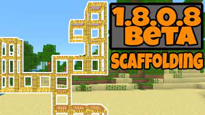 While sneaking, pressing use on the top face of the scaffolding places the new scaffolding on top of the targeted one if the top is available, otherwise it is placed under the targeted scaffolding if possible. Minecraft 1 8 0 8 Beta How To Use Scaffolding Youtube