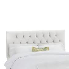 Often times with an upholstered bed frame you can find little details or embellishments that add to the over style. Full Edwardian Tufted Upholstered Headboard White Velvet Skyline Furniture Target