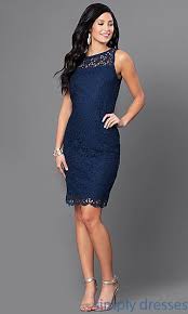 Short Navy Blue Lace Day To Night Party Dress Lace Party Dresses Trendy Dresses Formal Navy Blue Lace Dress
