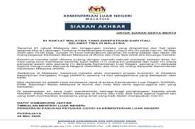 Portal rasmi kementerian pertanian industri asas tani malaysia moa. 81 Warga Malaysia Yang Direpatriasi Dari Itali Selamat Tiba Di Tanah Air The Malaya Post