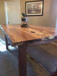 Live Edged Spalted Hickory Dining Table Bar Height And 7 Long Facebook Com Builtbybittle Rustic Dining Room Farmhouse Dining Table Bar Height Kitchen Table