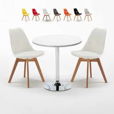 Our collection of white dining tables and black dining tables make for an artful arrangement. Long Island Set Made Of A 70cm White Round Table And 2 Colourful Nordica Chairs